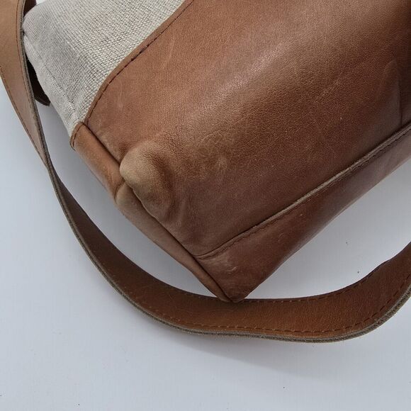 Messenger Bag Brown Linen Leather Legal Breifcase Toggle Shoulder Kender Gear - Picture 10 of 16